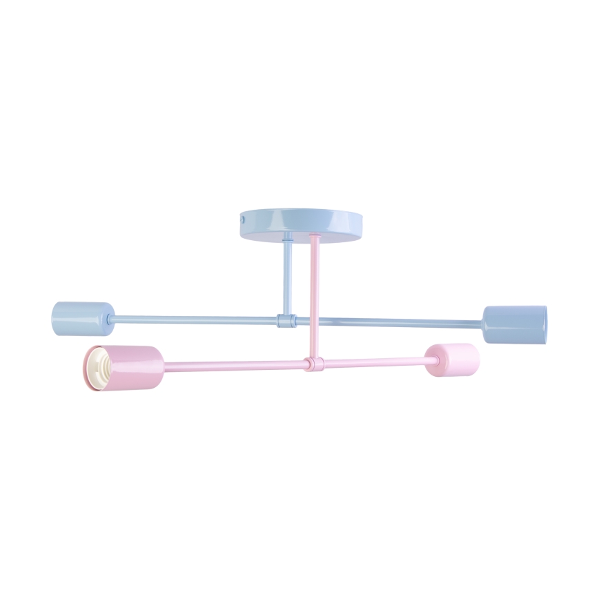 Virsmontējamā griestu lampa CAMBRIDGE 4xE27/15W/230V, zila/rozā