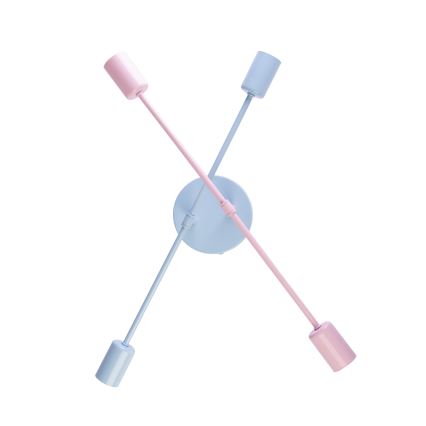 Virsmontējamā griestu lampa CAMBRIDGE 4xE27/15W/230V, zila/rozā