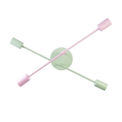 Virsmontējamā griestu lustra CAMBRIDGE 4xE27/15W/230V zaļa/rozā
