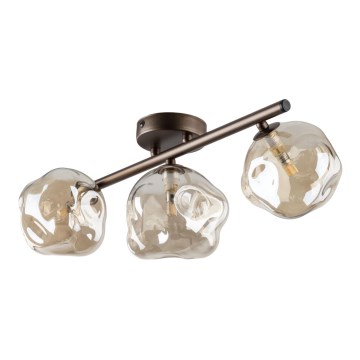 Virsmontējamā griestu lustra LAVA 3xG9/8W/230V bronzas/dūmakaini bēša