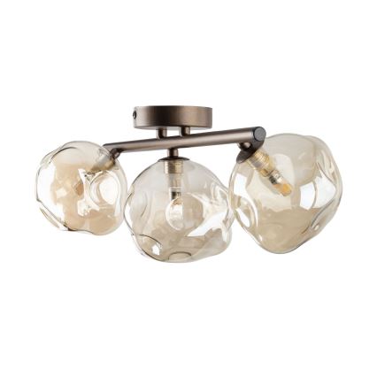 Virsmontējamā griestu lustra LAVA 3xG9/8W/230V bronzas/dūmakaini bēša