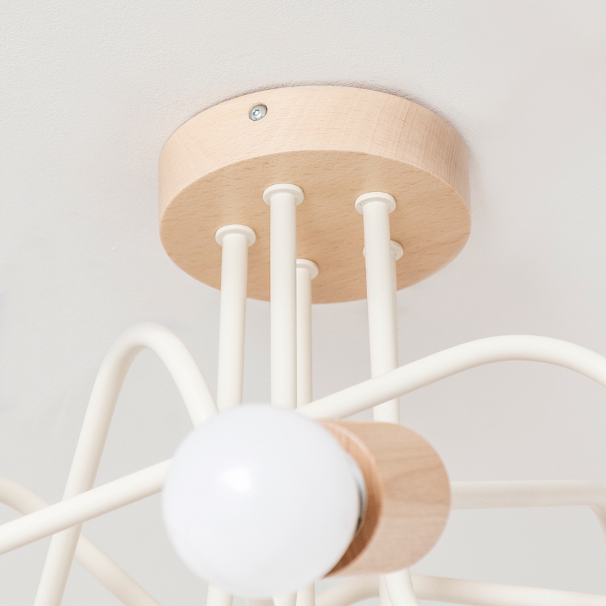 Virsmontējamā lustra OXFORD 5xE27/15W/230V priede/krēmkrāsa