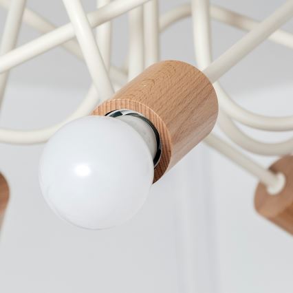 Virsmontējamā lustra OXFORD 5xE27/15W/230V priede/krēmkrāsa