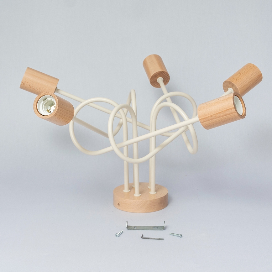 Virsmontējamā lustra OXFORD 5xE27/15W/230V priede/krēmkrāsa