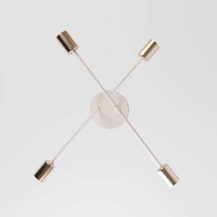Virsmontēta griestu lampa CAMBRIDGE 4xE27/15W/230V misiņš/balta