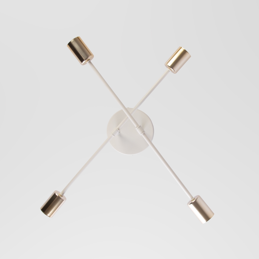 Virsmontēta griestu lampa CAMBRIDGE 4xE27/15W/230V misiņš/balta