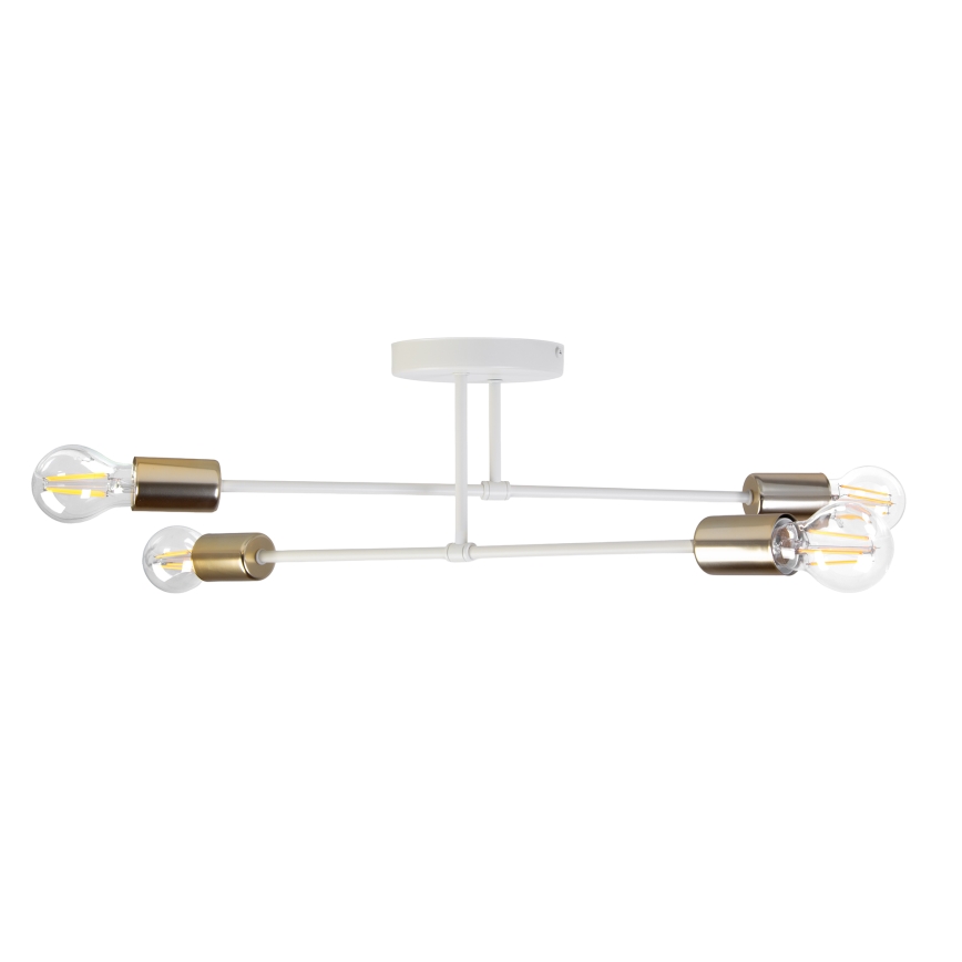 Virsmontēta griestu lampa CAMBRIDGE 4xE27/15W/230V misiņš/balta
