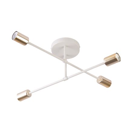 Virsmontēta griestu lampa CAMBRIDGE 4xE27/15W/230V misiņš/balta