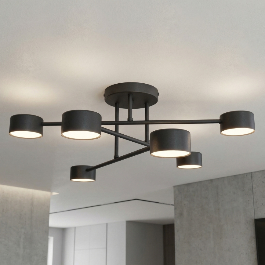 Virsmontēta griestu lampa HALO 6xGX53/10W/230V, melna