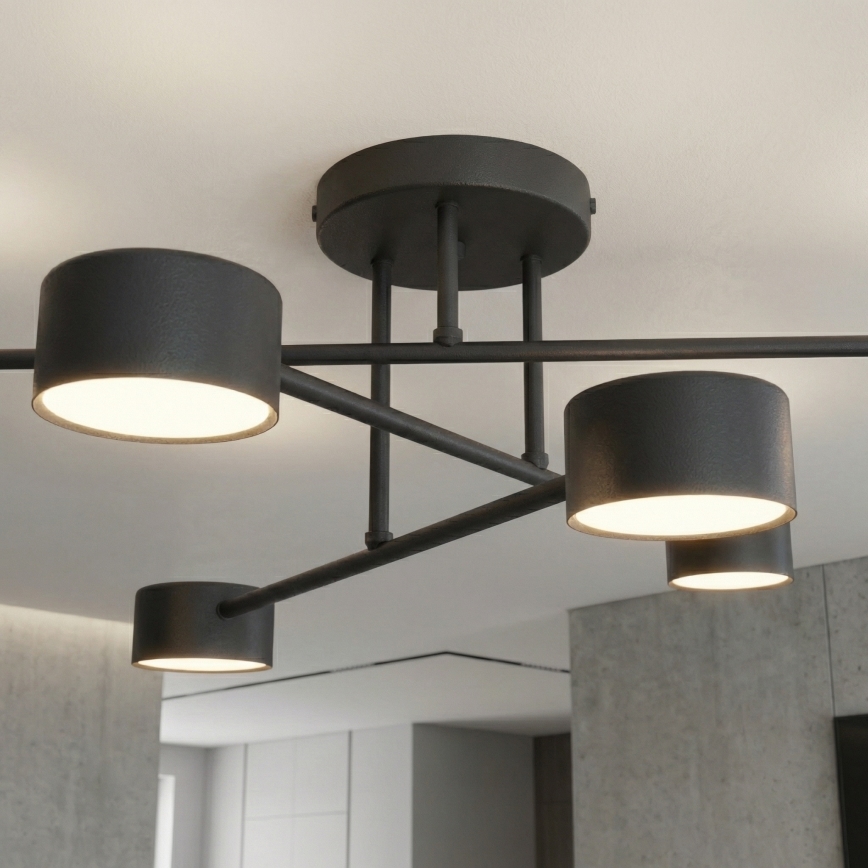 Virsmontēta griestu lampa HALO 6xGX53/10W/230V, melna