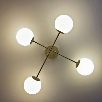 Virsmontēta griestu lampa MOON 4xE27/15W/230V, krēmkrāsas