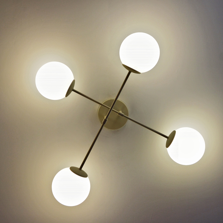 Virsmontēta griestu lampa MOON 4xE27/15W/230V, krēmkrāsas