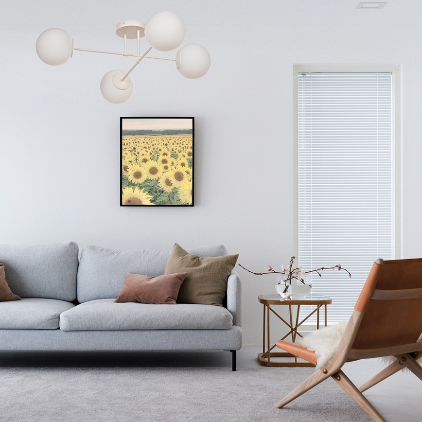 Virsmontēta griestu lampa MOON 4xE27/15W/230V, krēmkrāsas