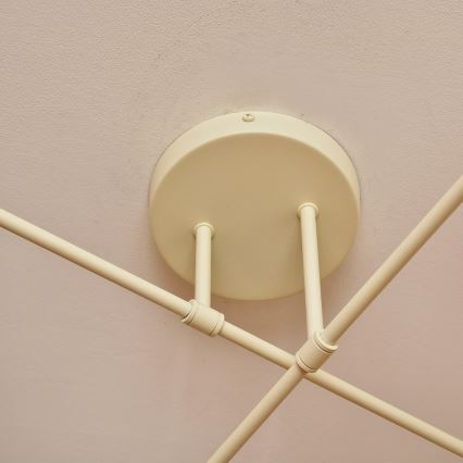 Virsmontēta griestu lampa MOON 4xE27/15W/230V, krēmkrāsas