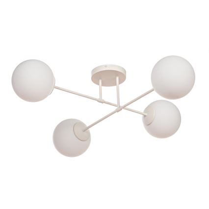 Virsmontēta griestu lampa MOON 4xE27/15W/230V, krēmkrāsas