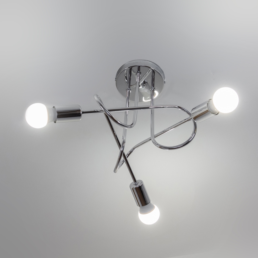 Virsmontēta griestu lustra OXFORD 3xE27/15W/230V spīdīga hroma apdare