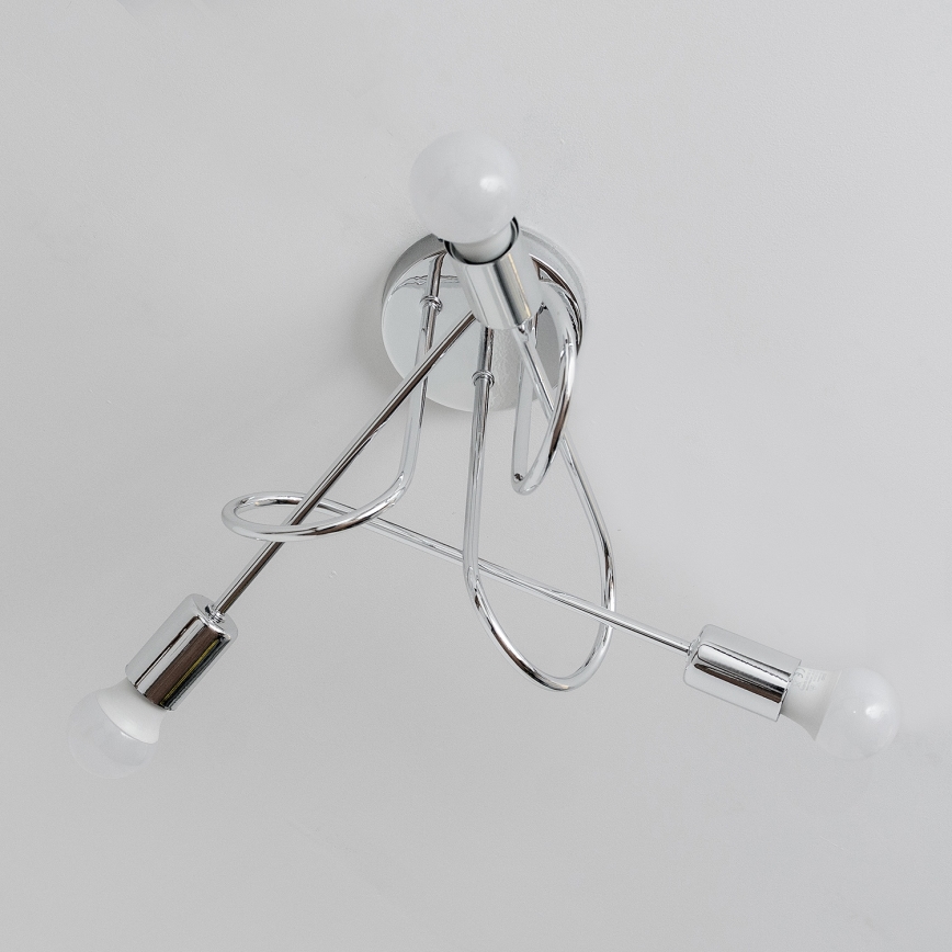 Virsmontēta griestu lustra OXFORD 3xE27/15W/230V spīdīga hroma apdare