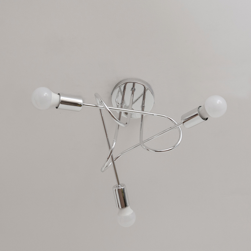 Virsmontēta griestu lustra OXFORD 3xE27/15W/230V spīdīga hroma apdare