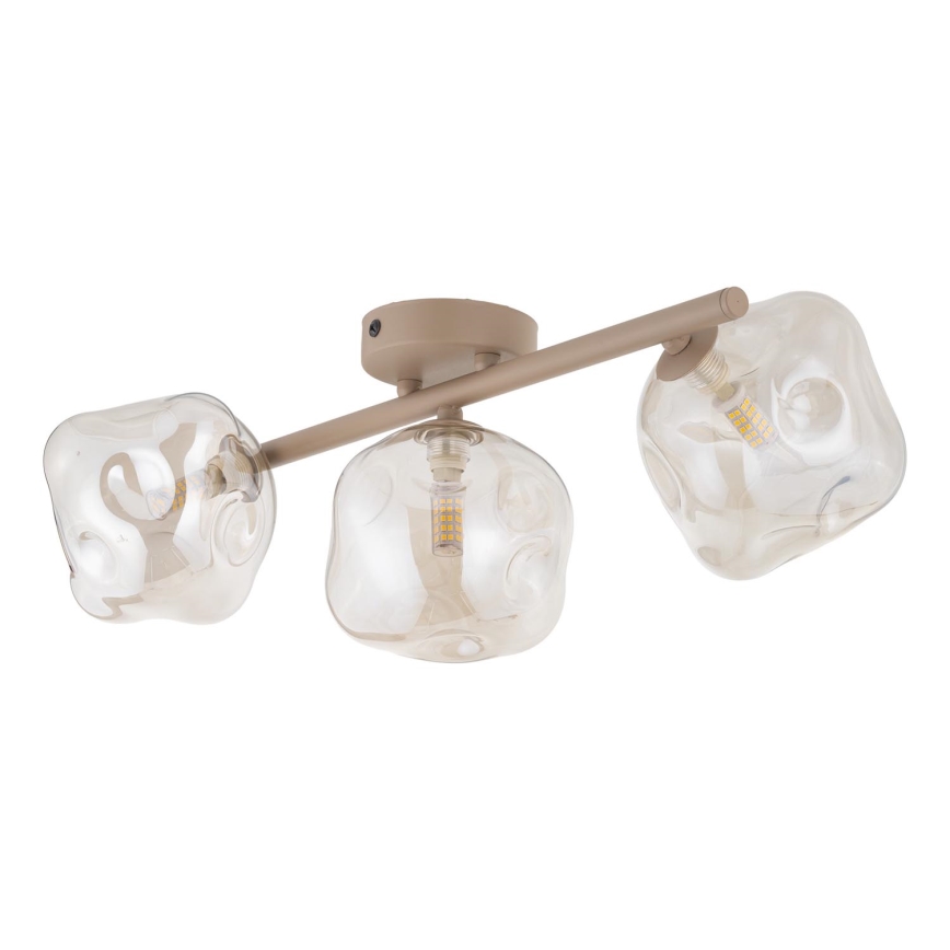 Virsmontēta lustra LAVA 3xG9/8W/230V bēša/dūmotā bēša