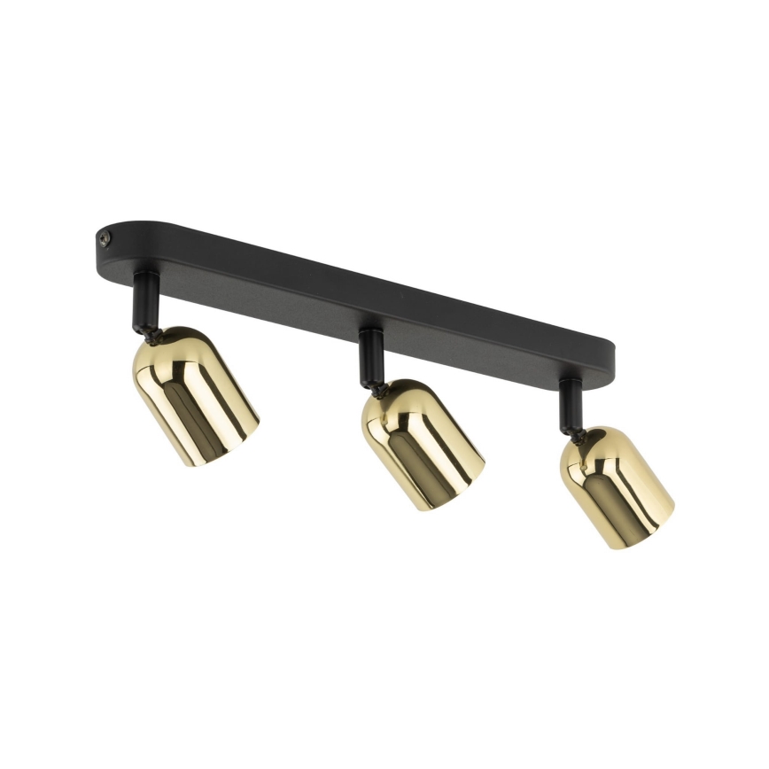Virspusē uzstādāms spot gaismeklis TOP 3xGU10/10W/230V melns/zelts