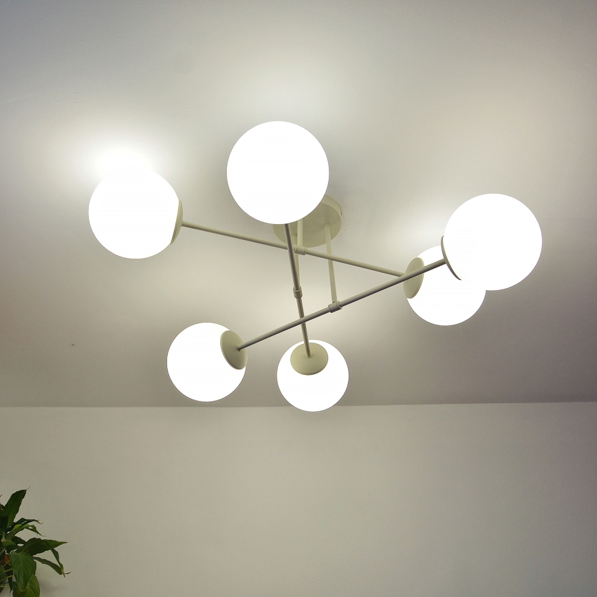 Virspusēji montēta griestu lampa MOON 6xE27/15W/230V krēmkrāsā