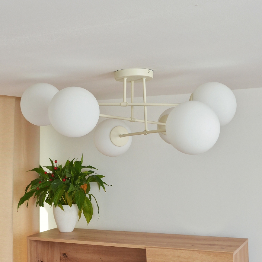 Virspusēji montēta griestu lampa MOON 6xE27/15W/230V krēmkrāsā