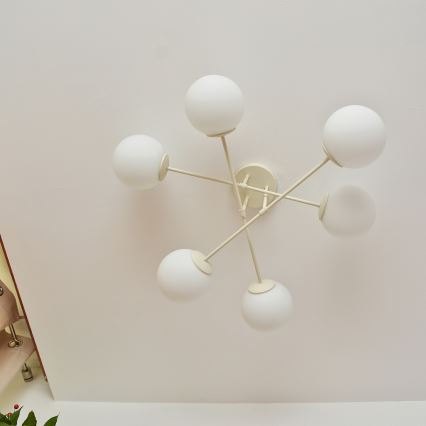 Virspusēji montēta griestu lampa MOON 6xE27/15W/230V krēmkrāsā