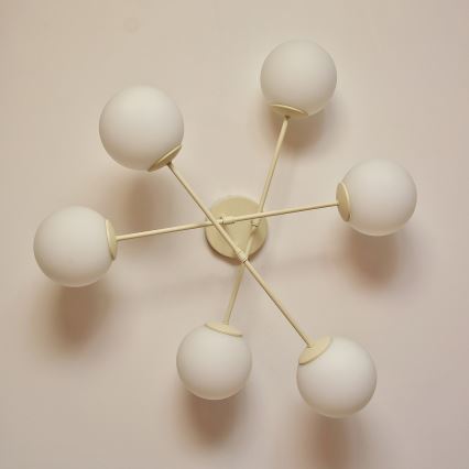 Virspusēji montēta griestu lampa MOON 6xE27/15W/230V krēmkrāsā