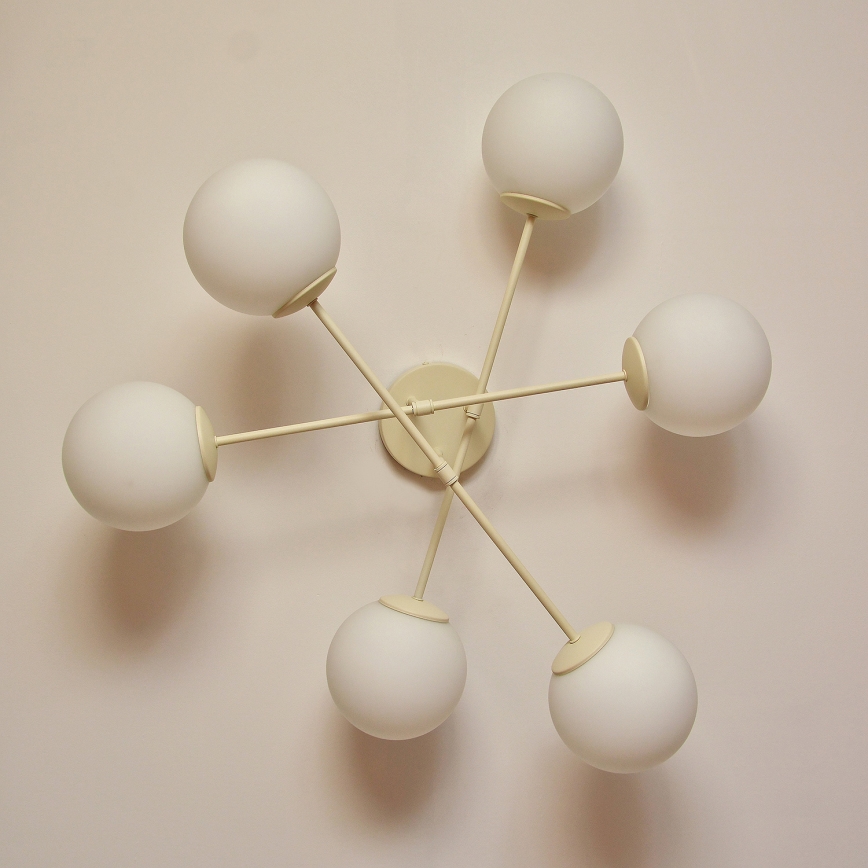 Virspusēji montēta griestu lampa MOON 6xE27/15W/230V krēmkrāsā