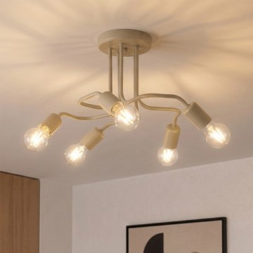Virsuzstādāma griestu lampa CHARLIE 5xE27/15W/230V bēša