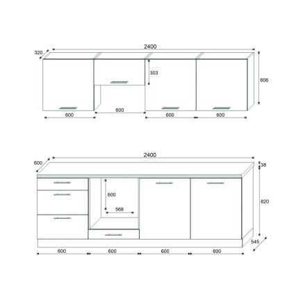 Virtuves iekārta CELESTE, 240 cm, glancēta taupe krāsā