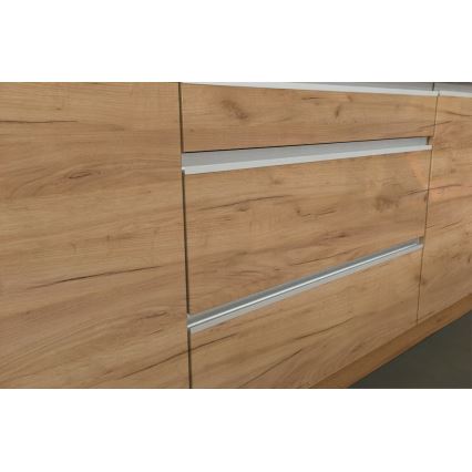 Virtuves iekārta MARINA 180 cm ozols craft/glancēta balta
