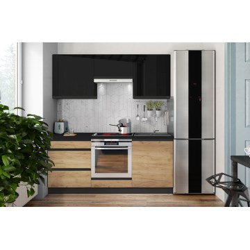 Virtuves iekārta MARINA 180 cm ozols craft/saules melns
