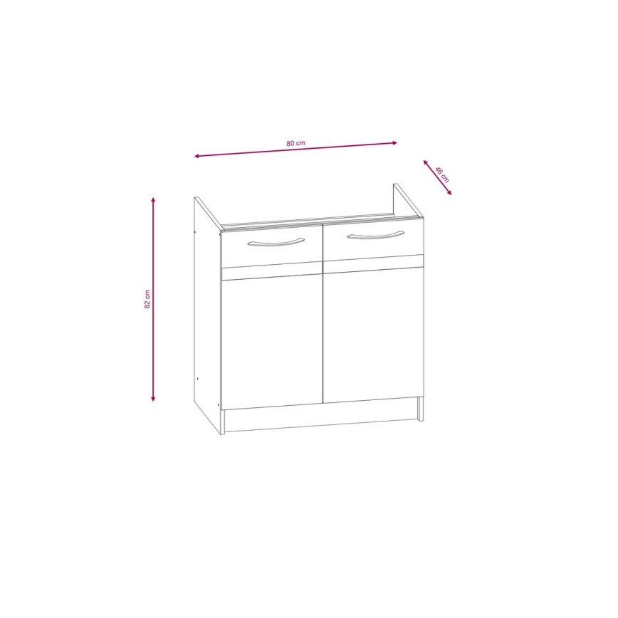 Virtuves iekārta VALERIA 180 cm brūna / Sonoma ozols