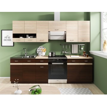 Virtuves iekārta VALERIA 240 cm sonoma ozols/brūns