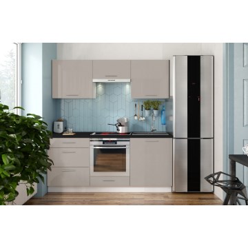 Virtuves komplekts CELESTE 180 cm spīdīgs taupe