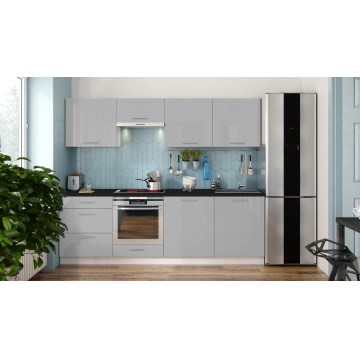 Virtuves komplekts CELESTE 240 cm spīdīgi pelēks
