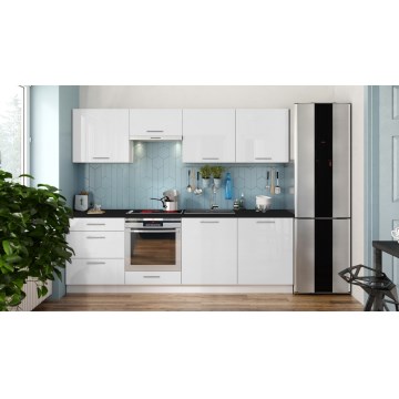 Virtuves komplekts CELESTE 240 cm spīdīgs balts