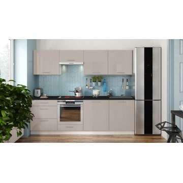 Virtuves komplekts CELESTE 240 cm spīdīgs taupe