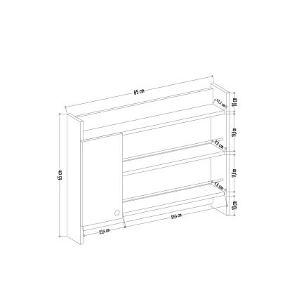 Virtuves sienas plaukts KNERR 65x85 cm bēšs