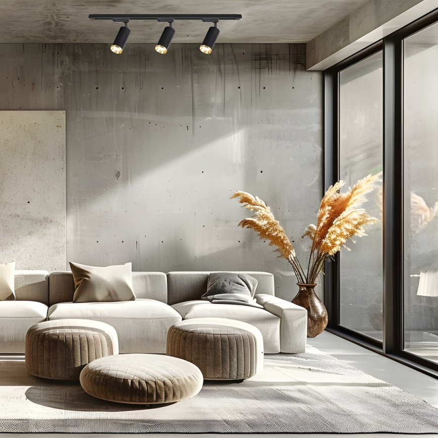 Virzāmais gaismeklis sliežu sistēmai MICA 3xGU10/10W/230V melns/zelts