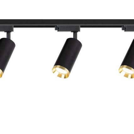 Virzāmais gaismeklis sliežu sistēmai MICA 3xGU10/10W/230V melns/zelts