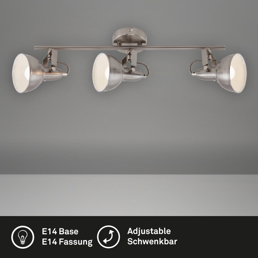 Virziena gaismeklis 3xE14/40W/230V matēts hroms