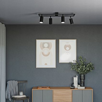 Virziena gaismeklis 4xGU10/30W/230V melns