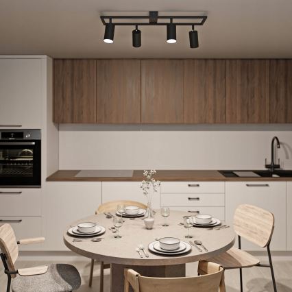 Virziena gaismeklis 4xGU10/30W/230V melns