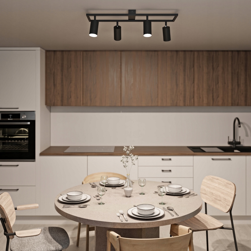 Virziena gaismeklis 4xGU10/30W/230V melns