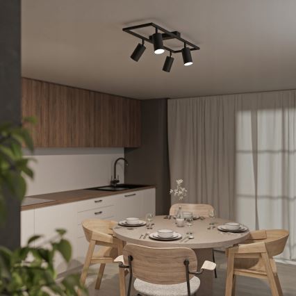 Virziena gaismeklis 4xGU10/30W/230V melns