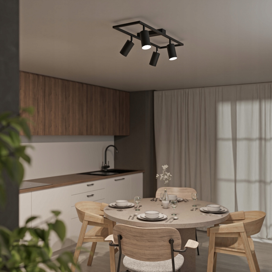 Virziena gaismeklis 4xGU10/30W/230V melns