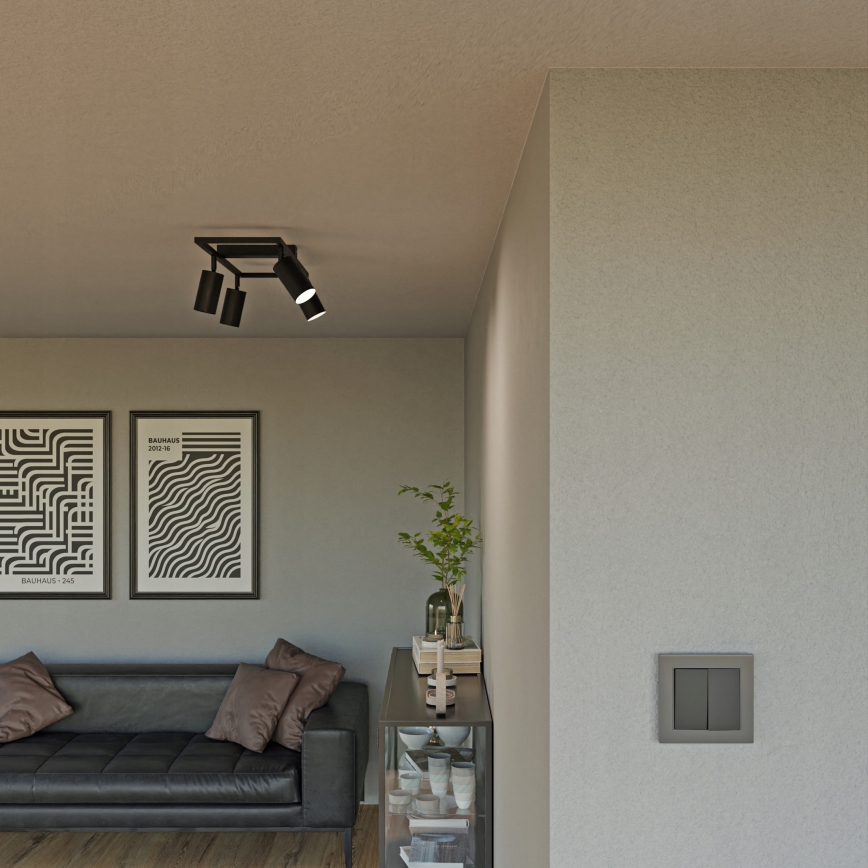 Virziena gaismeklis 4xGU10/30W/230V melns