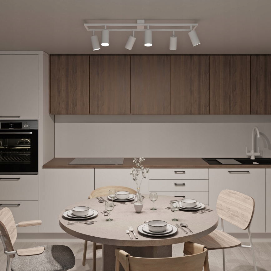 Virziena gaismeklis 6xGU10/30W/230V balts